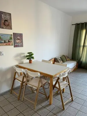 Uma área de estar em Flat 2 suítes no Porto das Dunas