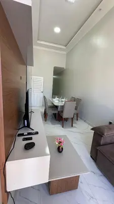 Uma área de estar em Paracuru casa temporada Villa Ariane