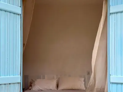 Uma cama ou camas num quarto em Vento do Ceará -Kitesurfing House- Preá