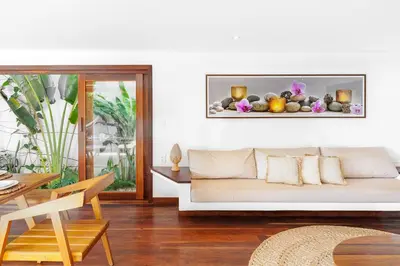 Uma área de estar em Deluxe Villa Luz Do Mar, rooftop Jacuzzi, vista mar