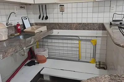 A cozinha ou kitchenette de Flat Grand Praia de Iracema