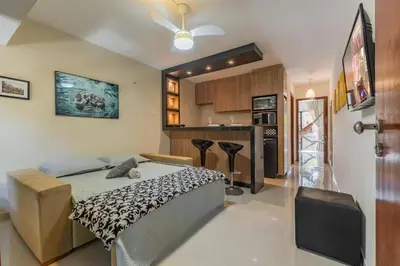 A cozinha ou kitchenette de Flat Eco Paradise Cumbuco - Ap 113