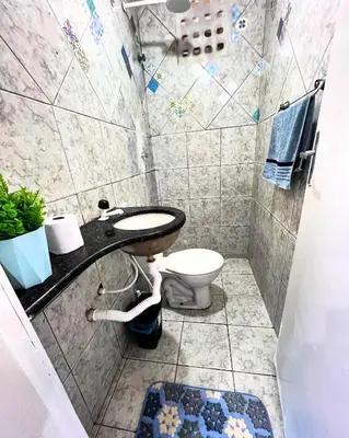 Uma casa de banho em Apartamento completo com GARAGEM!Casa Taíba!
