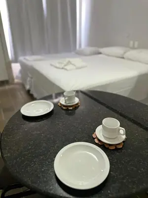 Uma cama ou camas num quarto em 203 Flat mobiliado vista mar Praia de Iracema