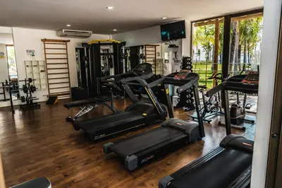 O centro de fitness e/ou as comodidades de fitness de Casa Sol Boutique Wai Wai Cumbuco com vista mar