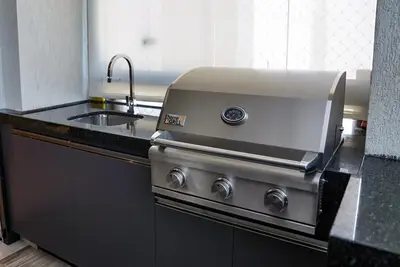 A cozinha ou kitchenette de Casa Sol Boutique Wai Wai Cumbuco com vista mar