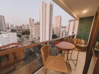 Uma varanda ou terraço em Studio JSmart Aldeota José Vilar