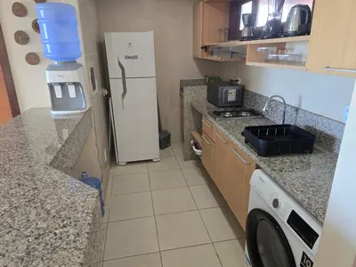 A cozinha ou kitchenette de Beachfront Apartamento 424A Kariri Beach for 2 persons