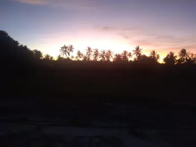 O nascer ou o pôr do sol visto a partir da casa de férias