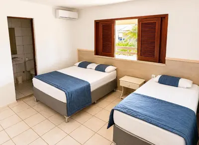 Uma cama ou camas num quarto em Casa Porto das Dunas