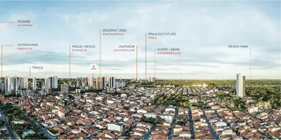 Uma vista geral de Fortaleza ou a vista da cidade a partir do apartamento
