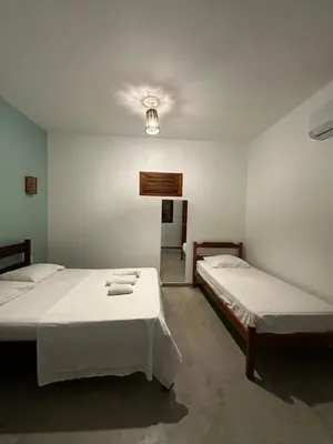 Uma cama ou camas num quarto em Vila Lua Aparts - Apartamento 5 - melhor custo beneficio de Jeri