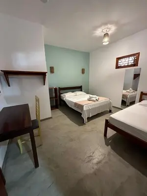 Uma cama ou camas num quarto em Vila Lua Aparts - Apartamento 5 - melhor custo beneficio de Jeri