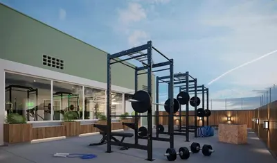 O centro de fitness e/ou as comodidades de fitness de Apartamento Praia do Futuro