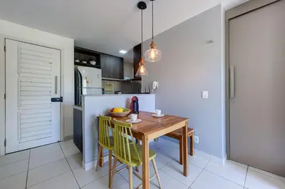 A cozinha ou kitchenette de VG Sun Cumbuco Térreo WiFi Ar Cond 4 Pessoas