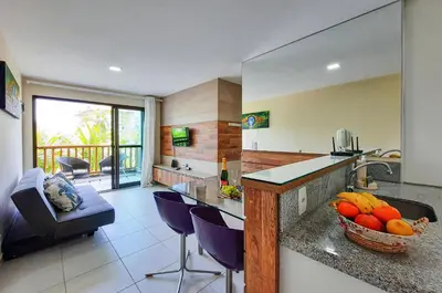A planta de VG Sun Cumbuco Flat Nascente Wi-Fi 4 Pessoas