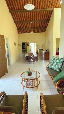 Uma área de estar em Beach house Aguas Belas