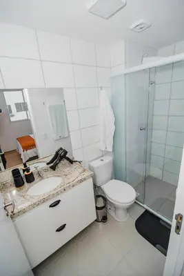 Uma casa de banho em Apartamento Vista Mar - 708