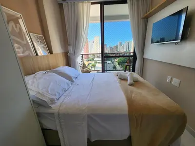 Uma cama ou camas num quarto em 1204 · JSmart Novo, 1 suíte, Wi-Fi 450 mb, by CasaCris