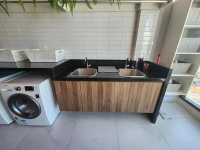 A cozinha ou kitchenette de VL 701 · JSmart Aldeota, 1 suíte, Wi-Fi 600 mb, by CasaCris