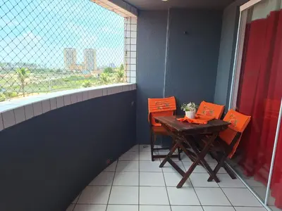 Uma varanda ou terraço em Apartamento para temporada Beira Mar