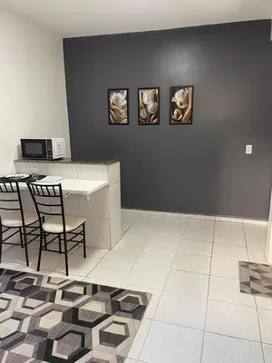 A cozinha ou kitchenette de Apartamentos próximos ao aeroporto