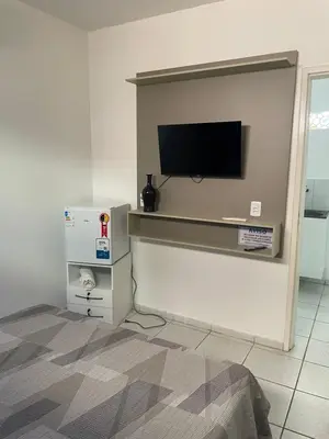 Uma televisão e/ou sistema de entretenimento em Apartamentos próximos ao aeroporto