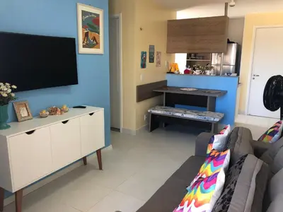 Uma televisão e/ou sistema de entretenimento em Vg Sun Cumbuco, na praia lindo C1 301