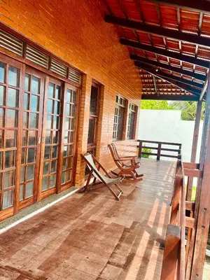 Uma varanda ou terraço em Casa de praia Porto Das Dunas