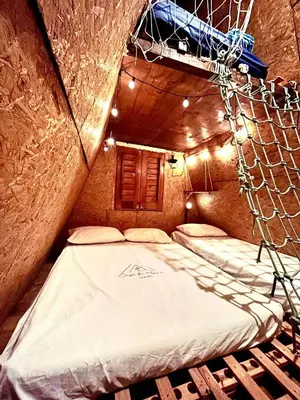 Uma cama ou camas num quarto em Casa da Cabana Guajiru