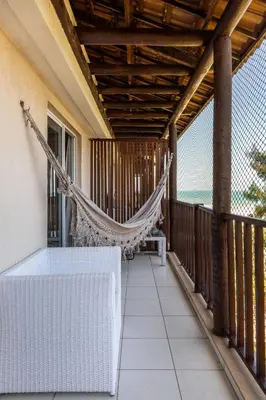 Uma varanda ou terraço em Beach Park Living Vista Mar