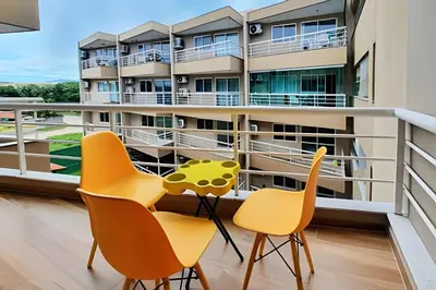 Uma varanda ou terraço em BP207 - Apartamento novo e arejado no Cumbuco com Wi-Fi por Will Stay
