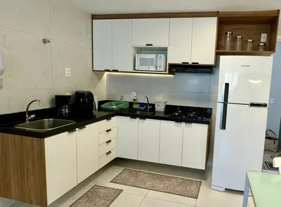 A cozinha ou kitchenette de JSmart#505 Apto Novo e Confortável - SmartHouse