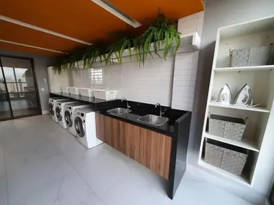 A cozinha ou kitchenette de JSmart#505 Apto Novo e Confortável - SmartHouse