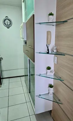 A cozinha ou kitchenette de Apartamento de 2 quartos em Fortaleza pertinho da Beira Mar
