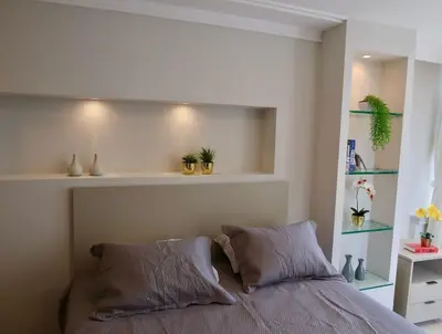 Uma cama ou camas num quarto em Suíte Deslumbrante Frente Mar - Golden Fortaleza-16512