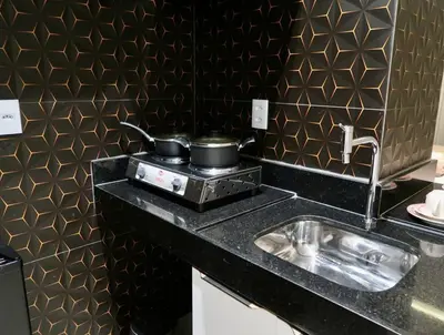 A cozinha ou kitchenette de Suíte com varanda frente Mar - Golden Fortaleza-16513