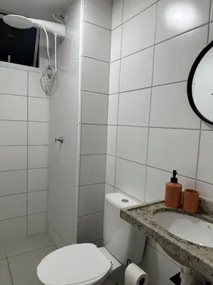 Uma casa de banho em Apartamento Frente a Praia