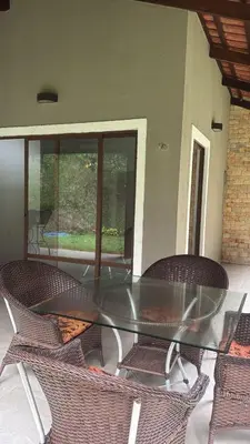 Uma área de estar em Chalé cantinho do céu