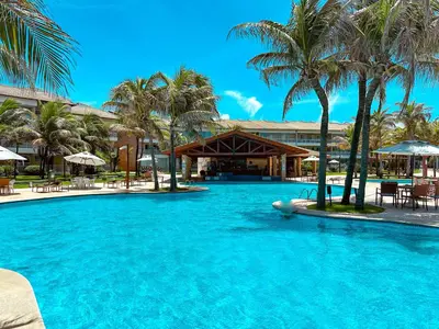 A piscina em ou perto de Vista Mar Deslumbrante! Apê na Areia confortável e espaçoso no Porto das Dunas, Ideal para Famílias