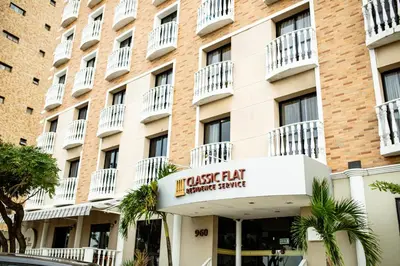 O edifício onde o hotel está situado
