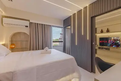Uma cama ou camas num quarto em Scala Residenza #608 - Fortaleza por Carpediem