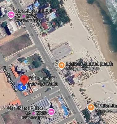 Uma praia em ou perto da casa de hóspedes