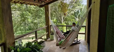 Uma varanda ou terraço em Recanto da Felicidade