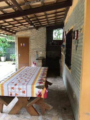 A planta de Casa com piscina Novo Iguape