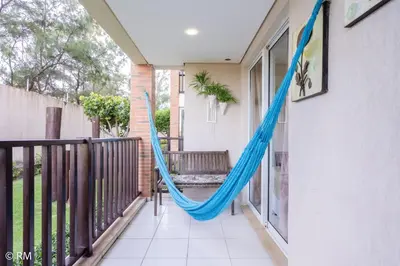 Uma varanda ou terraço em Beach Living, Pé na Areia, 400 metros do Beach Park