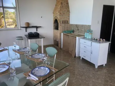 A cozinha ou kitchenette de Casa de Praia em Aracati - 