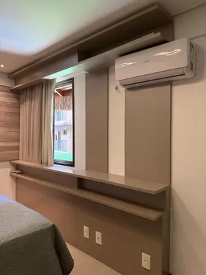 Uma cama ou camas num quarto em Apartamento Aquiraz Riviera CE