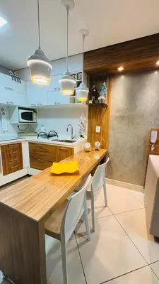 A cozinha ou kitchenette de Apto temporada Meireles
