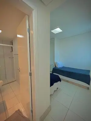 Uma cama ou camas num quarto em Palm Beach Cobertura Duplex ao lado do Beach Park